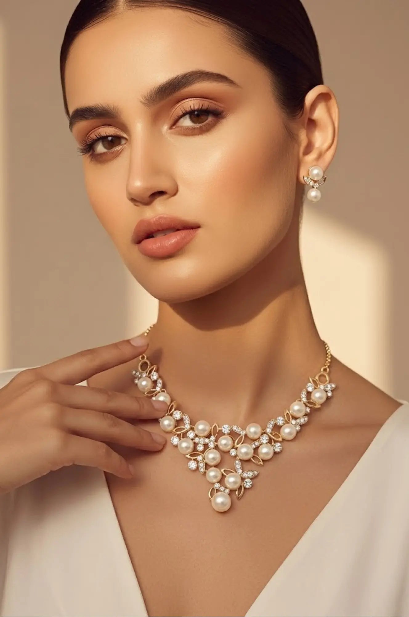 18K Gold Filled Pearl Fancy Set